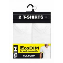 Dim Witte t-shirts EcoDim V neck maat L