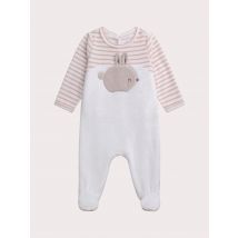 Grenouillère de naissance blanche motif lapin pour bébé fille - 6 Mois - Du Pareil Au Même