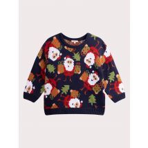 Pull De Nöel Bleu Animation Jacquard - 8 ans - Garçon - Du Pareil Au Même
