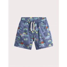 Bermuda Bleu Gris Imprimé En Toile - 7A - Du Pareil Au Même