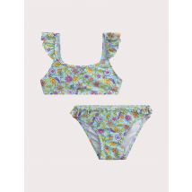 Maillot De Bain 2 Pieces Imprimé Fleuri Pour - Fille - Du Pareil Au Même