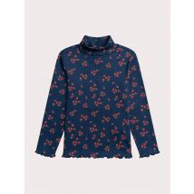 T-shirt Manches Longues Col Roulé En Côte Imprimé Fleuri - 4 ans - Fille - Du Pareil Au Même