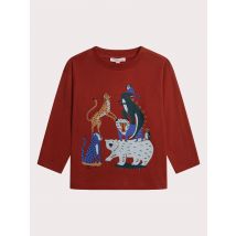 T-shirt Manches Longues Orangé Avec Animation Animalière - 3 ans - Du Pareil Au Même