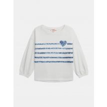 T-shirt Blanc Cassé À Sequins Bleus Pour - Fille - Du Pareil Au Même