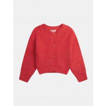 Cardigan Rouge Boutons Cœur Pour - Fille - Du Pareil Au Même