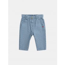 Pantalon Rayé En Denim Avec Broderies Fleurs Pour pour Bébé - Fille - Du Pareil Au Même