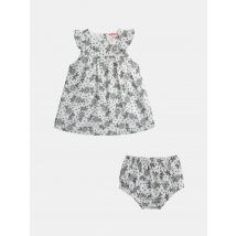 Robe Fleurie Pour pour Bébé - Fille À Épaules Volantées Avec Bloomer Pour pour Bébé - Fille - Du Pareil Au Même