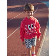 Sweat Rouge À Animation Et Capuche Pour - Garçon - Du Pareil Au Même