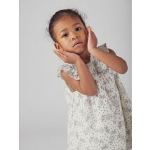 Robe Fleurie Pour pour Bébé - Fille À Épaules Volantées Avec Bloomer Pour pour Bébé - Fille - Du Pareil Au Même