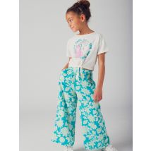 Pantalon Bleu Imprimé Floral Pour Fille - 4 ans - Du Pareil Au Même