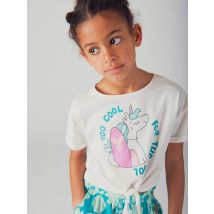 T-shirt Écru Animation Licorne Et Surf Pour Fille - 4 ans - Du Pareil Au Même