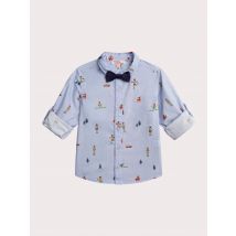 Camicia Blu Con Cravatta Salvaspazio - 5 Anni - Du Pareil Au Même