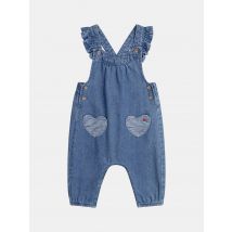 Salopette In Denim Con Tasche A Forma Di Cuore Ricamate Per Bambina - 36 Mese - Du Pareil Au Même