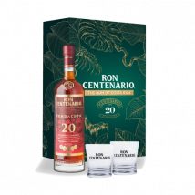 Centenario - Rhum Vieux - Coffret rhum Vieux Centenario 20 + 2 verres édition 2021 - 70 cl - 40°