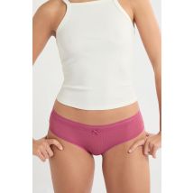 Szorty z mikrofibry z detalami z koronki - M - rose pale - Etam