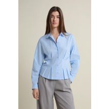 Etam - Getailleerde blouse met platte plooien - CINEMA - XL - Bleu - femme