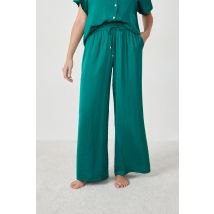 Szerokie spodnie satynowe - XS - green - Etam