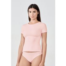 T-shirt z krótkim rękawem z mikrofibry- PURE SOFT - M - pink - Etam