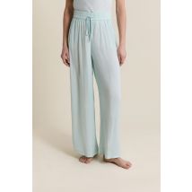 Spodnie satynowe o szerokim kroju - XS - lightblue - Etam