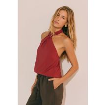 Etam - Mouwloze top met gekruiste hals - POSITA - M - Framboise - femme