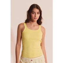 Camiseta sin mangas de algodón gofrado - RIVES - M - yellow - Mujer - Etam