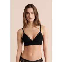 Biustonosz nr 8 - Trójkątny bez fiszbin z koronki - 80A - black - Etam
