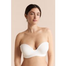 Etam - Bandeau van microvezel met verwijderbare bandjes, D-cup - PURE FIT - 70D - Ecru - femme