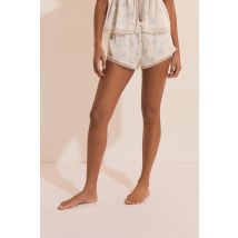 Etam - Satijnen pyjamabroek met bloemmotief - NOREEN - XS - Ecru - femme