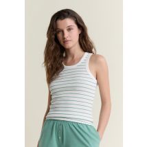 Top de pijama de algodón con cuello redondo - JOANI - XS - sauge - Mujer - Etam