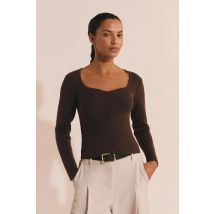 Jersey de manga larga de punto fino - A LAUNCE - M - brown - Mujer - Etam
