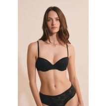 Biustonosz z cienkimi miseczkami z koronki- PURE DENTELLE - 75B - black - Etam