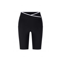 Pantalón ciclista deportivo de talle alto con ribetes blancos - ACTIVE - XL - black - Mujer - Etam