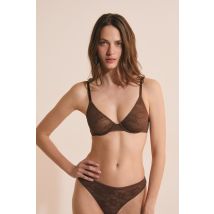 Etam - Kanten klassieke beha - PURE DENTELLE - 70D - Brown - femme