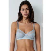 Biustonosz koronkowa balkonetka- PANAMA - 85E - bleu ciel - Etam