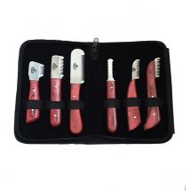 Pet Stripping Knives 6 Set Calm Red