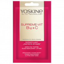 Yoskine Supreme-Vit B12 + C Rozświetlający "zastrzyk witamin" maska na tkaninie silnie nawilżenie i lifting