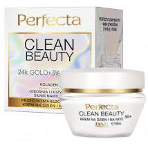 Perfecta Clean Beauty Przeciwzmarszczkowy krem na dzień i na noc 50+ z 24K Gold