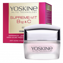 Yoskine Supreme-Vit B12 + C Naprawczy krem silnie przeciwzmarszczkowy do twarzy na noc 60+