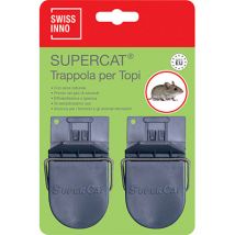 TRAPPOLA TOPI SUPERCAT MINI SWISSINNO - PLASTICA CM 9 CF=PZ 2- 40 confezioni