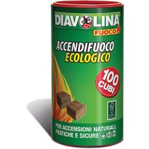 ACCENDIFUOCO ECOLOGICO 100 DIAVOLINA FUOCO - CUBETTI 100- 6 pezzi