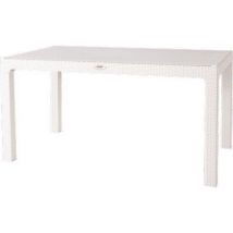 TAVOLO RATTAN KRETA DOMUS PP BIANCO CM 120X70 H.CM 78