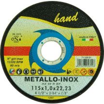 DISCO ABRASIVO TAGLIO FERRO PIANO HAND - MM 115X22,2 H.MM 1,0- 50 pezzi