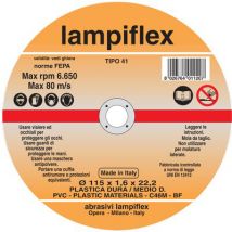 DISCO ABRASIVO TAGLIO PVC LAMPIFLEX - MM 115X22,2 H.MM 1,6- 25 pezzi