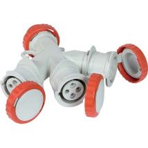 ADATTATORE MULTIPLO SPINA ROSSA PRESA ROSSA FME 3P+T 16A IP44