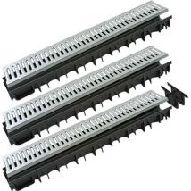 CANALETTA + GRIGLIA KIT PLASTICA ACCIAIO - CM 13X100 H.CM 5 CF=KT 3- 1 confezioni