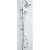 SALISCENDI SOFFIONE + DOCCETTA 5 GETTI EDERA EFFE ACCIAIO INOX TUBO MM 22 + FLEX CM 150 + D.MM 82