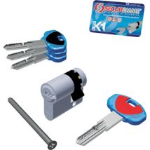 MEZZO CILINDRO SAGOMATO EVO K1 3100-M SECUREMME - CROMO SATINATO CHIAVI 3 MM 40 30+10 KA- 10 pezzi