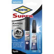 BOSTIK SUPER PLASTICHE - ATTIVATORE + ADESIVO ML 3+2- 6 pezzi