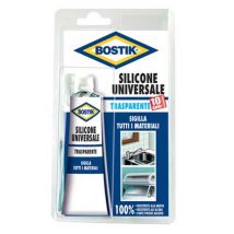 SILICONE ACETICO IN TUBETTO BOSTIK - TRASPARENTE ML 60- 12 pezzi