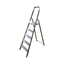 SCALA DOMESTICA IN ALLUMINIO TETI- 6 gradini - H. al piano 1,32 m- GRYN- pezzi 1